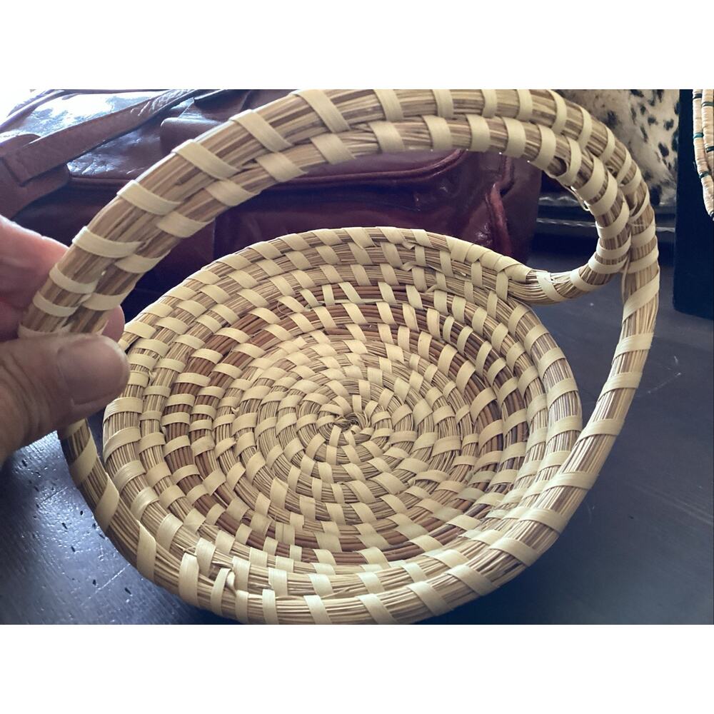 Gullah South Carolina Charleston Sweetgrass Basket Double Handle - Picture 8 of 11